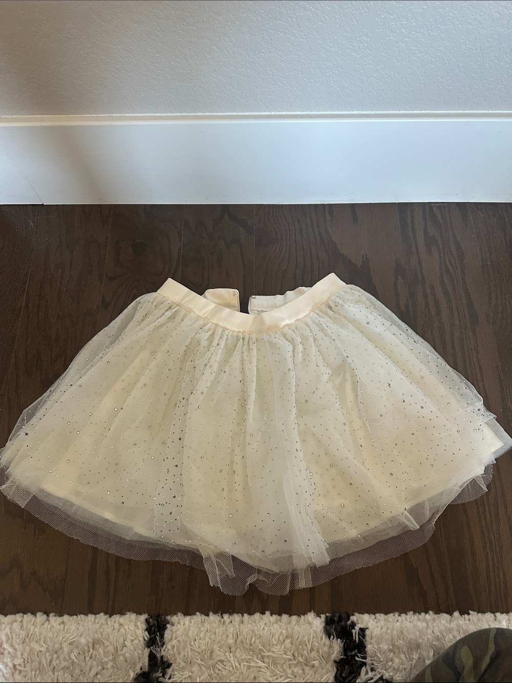 Cream Tulle Rhinestone Sparkle Skirt - NWT